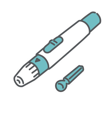 自己血糖測定用穿刺器具（ランセットデバイス）のイラスト
