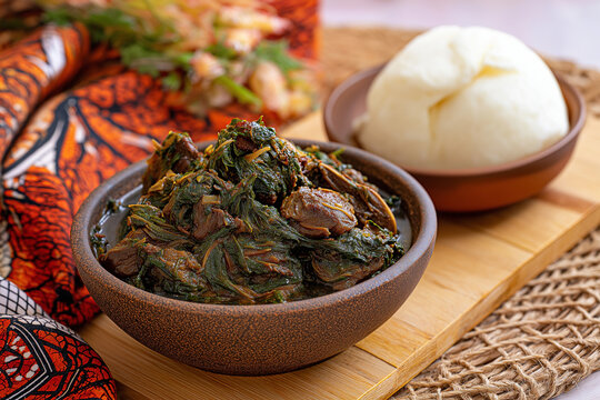 Cameroon Halal Eru with Beef and Fufu
