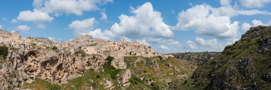 Sasso Caveoso and the Gravina River Gorge, the landscape of the Sassi di Matera.
