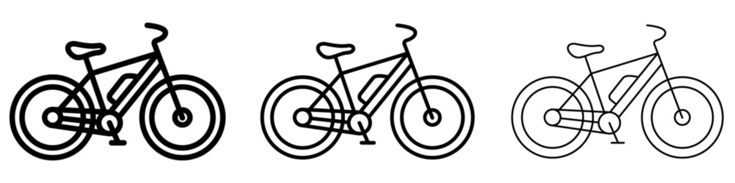 Bicycle line icon for cycling and transport