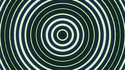 Naklejka premium Hypnotic concentric circles background, abstract optical illusion vector with dark blue and mint green stripes, psychedelic target pattern for modern design