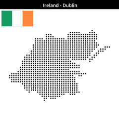 Fototapeta premium Map of Ireland region Dublin in medium size dots
