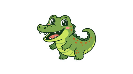 Fototapeta premium Cute Cartoon Baby Alligator Character