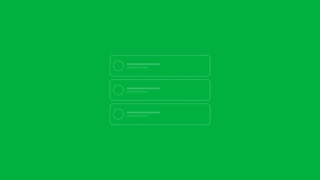 Minimalist digital loading skeleton dashboard on green chroma key background showing progress bar