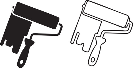 Garden shovel and rake crossed icon set design © Golam