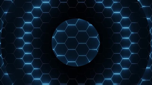 abstract blue background with hexagons