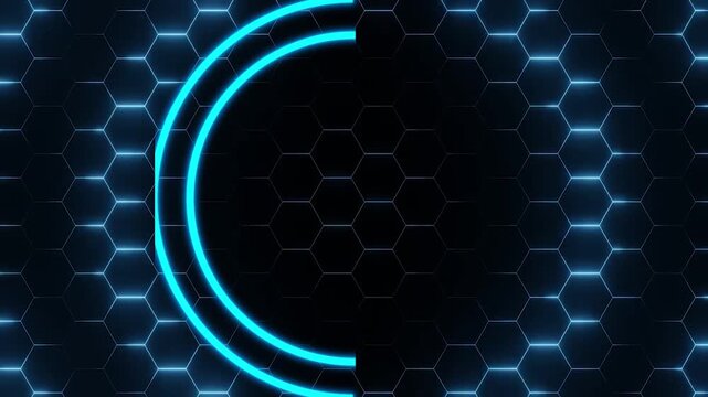 abstract hexagon blue background with circles