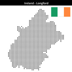 Fototapeta premium Map of Ireland region Longford in medium size square dots