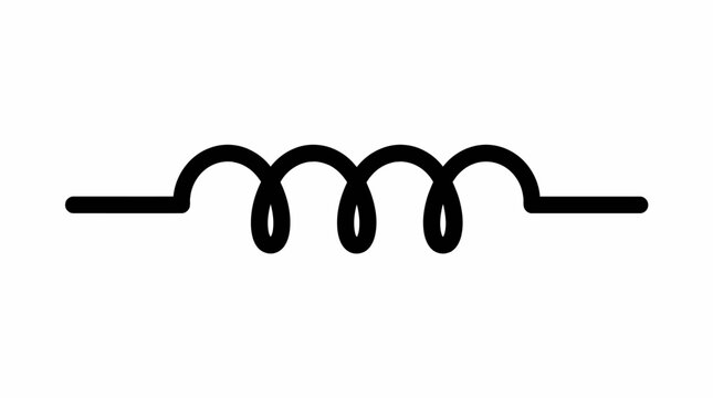 Black electronic symbol of an inductor or coil.
