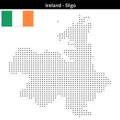 Obraz premium Map of Ireland region Sligo in small size dots