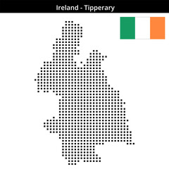 Obraz premium Map of Ireland region Tipperary in medium size square dots
