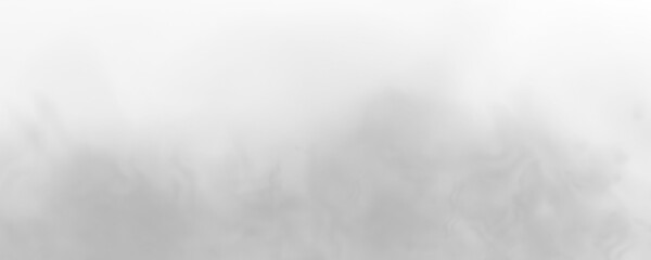 Fototapeta premium Smoky fog texture spreads with gray vapor and cloudy movement. Realistic storm atmosphere effect for cinematic backgrounds. PNG illustration.