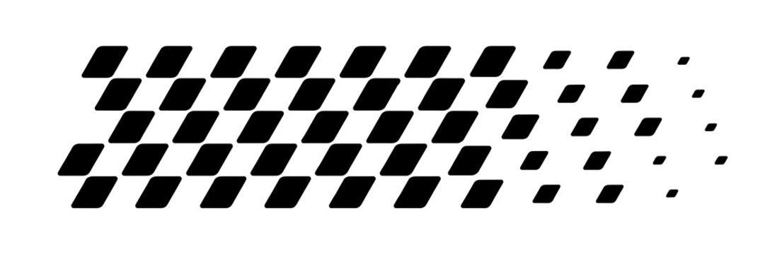 Checkered pattern displays a fading effect on a white background.