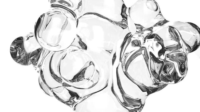 Water fluid blob metaball splash bg super slow motion 1000 FPS 4k