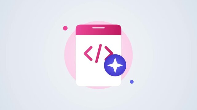 Code programming file document flat vector animation for software development and script editing interface
