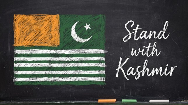 Stand with Kashmir Poster with Kashmir Flag