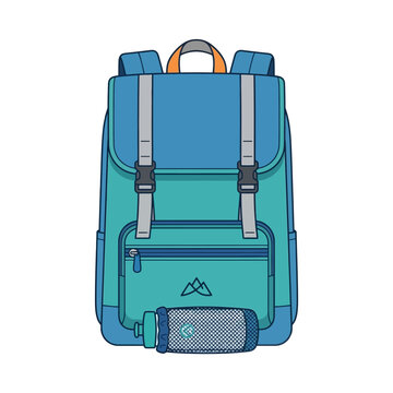 Backpack with a top-loading flap and buckle closures provides a secure storage solution for hikers.