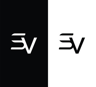 Initial sv letters logo mark monogram typographic design with monogram, alphabet