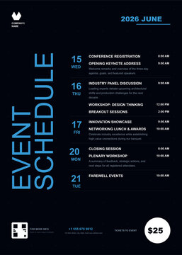 Event Release Calendar Poster with Event Schedule