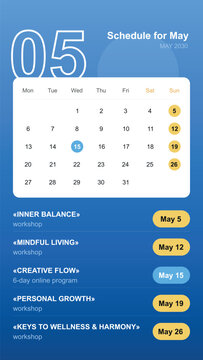 Event Release Calendar Poster with Event Schedule