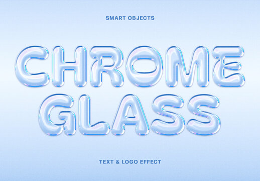 Chrome Glass Text Effect For Poster And Branding Design