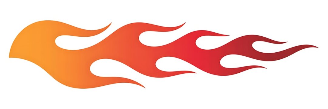 Flame graphic illustrates a stylized hot fire design element.