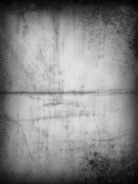 Halftone dot gradient texture. Black and white distressed pattern overlay.