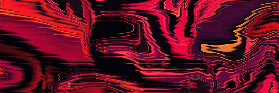 Ripple glass gradient background. Abstract neon glass gradient background with iridescent holographic reflections and ribbed distortion. Frosted glassmorphism effect in red and orange colors. Vector