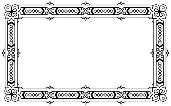 Vintage decorative frame isolated on white. Ornate border design for certificates and menus.