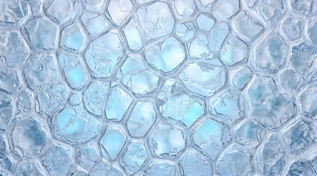 Frosted Ice Crystal Voronoi Cellular Pattern Background