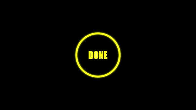 Minimalist Circle Frame Done Text Status Button Motion Graphics