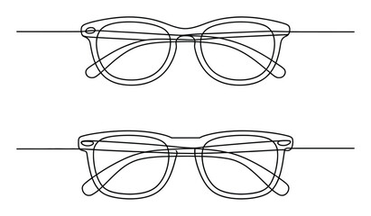 Línea continua minimalista de dos pares de gafas © THstock