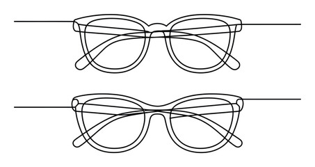 Línea continua minimalista de dos pares de gafas elegantes © THstock
