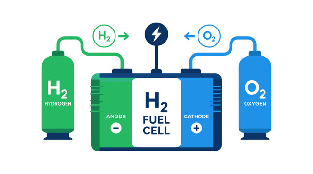 Hydrogen fuel cell system for clean energy.