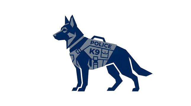 Silhouette of Police K9 Dog with Tactical Vest