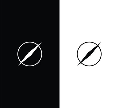 Black and white compass navigation direction icons with navigation, direction