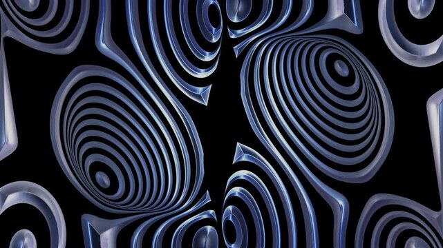 Abstract metallic blue lines flowing animation