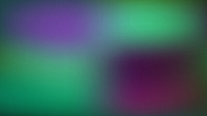 A vibrant and energetic abstract background with a dynamic grainy texture, showcasing a striking gradient of vivid emerald green, deep purple, and bright teal hues, creating a modern and visually capt © Sumon