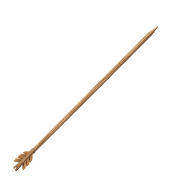 Wooden Arrow UI 2D game asset polygon lasso fill painting, Cartoon PNG Illustration