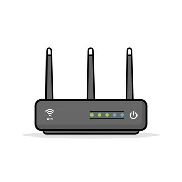 Router modem wifi flat vector isolated on white background.