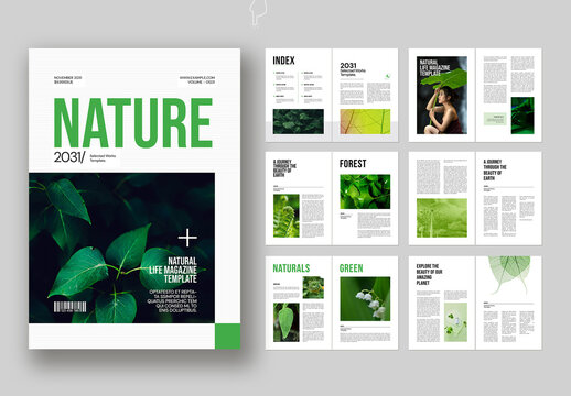 Nature Magazine Template Layout