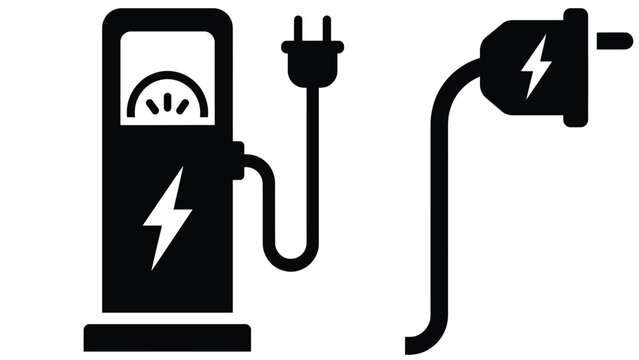 Estaci&oacute;n de carga para veh&iacute;culos el&eacute;ctricos con s&iacute;mbolo de enchufe