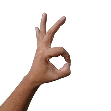 Human hand showing okay gesture sign