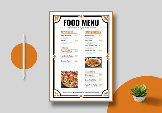 Food Menu Template Layout