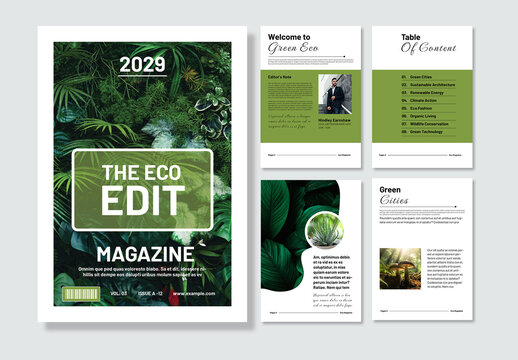 Green Eco Magazine Template