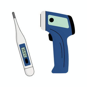 Digital thermometer and infrared forehead thermometer for medical temperature measurement