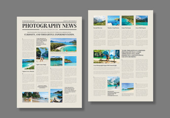 Modern Photography Newsletter Template with Travel Photo Journal
