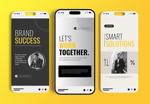 Modern Business Success Social Media Post Story Template Set