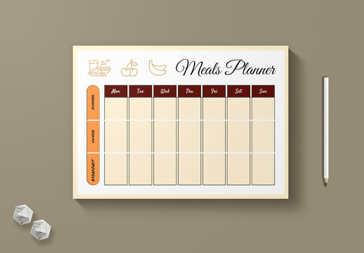 Weekly Meals Planner Printable Menu Schedule Template