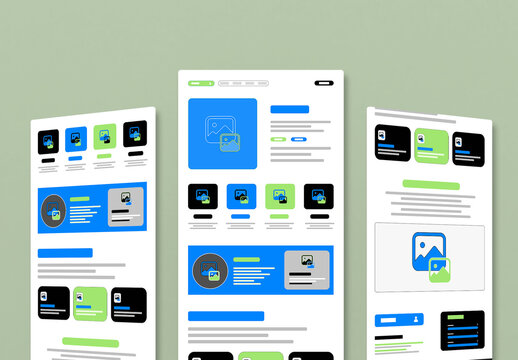 Wireframe Template for Website and Mobile UI Design
